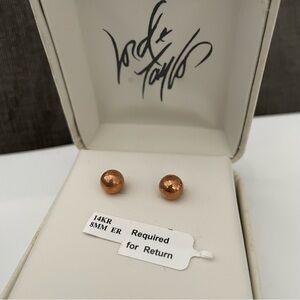 Lord & Taylor | Earrings | Rose Gold 14K Ball Stud 8mm Earrings